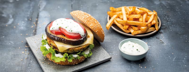 Burger végétarien aux aubergines